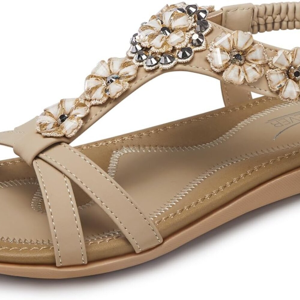 Women Flat Sandals Summer Dressy Ankle Strap Bohemian Comfortable Shoes